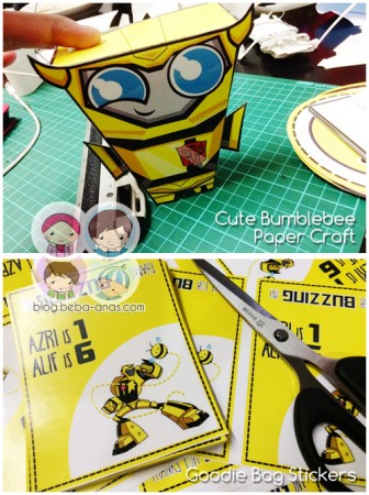 bumblebee paper craft and goodie sticker