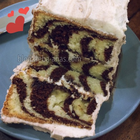 marble cake coklat vanila dengan buttercream frosting