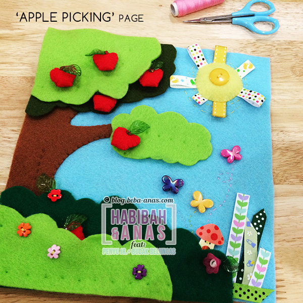 quiet book - apple picking page