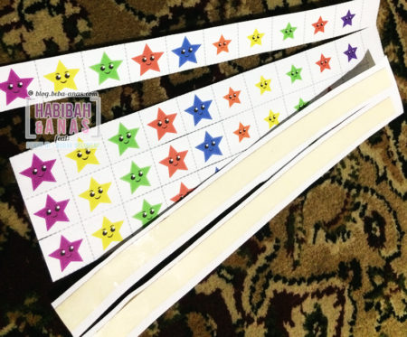Reward chart sticker stars